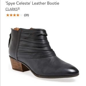 ✨Clarks ‘Spye Celeste’ Black Leather Bootie Size 7.5✨